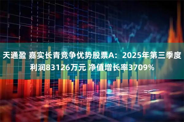 天通盈 嘉实长青竞争优势股票A：2025年第三季度利润83126万元 净值增长率3709%
